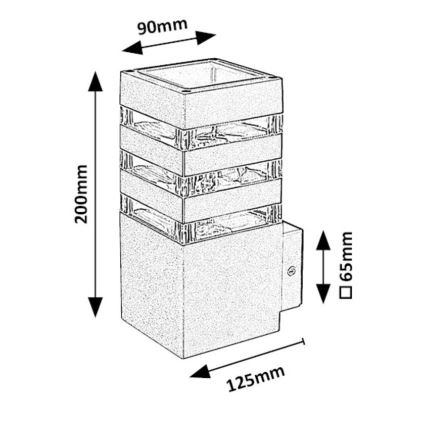 Rabalux - Εξωτερικό επιτοίχιο φωτιστικό 1xE27/12W/230V IP44
