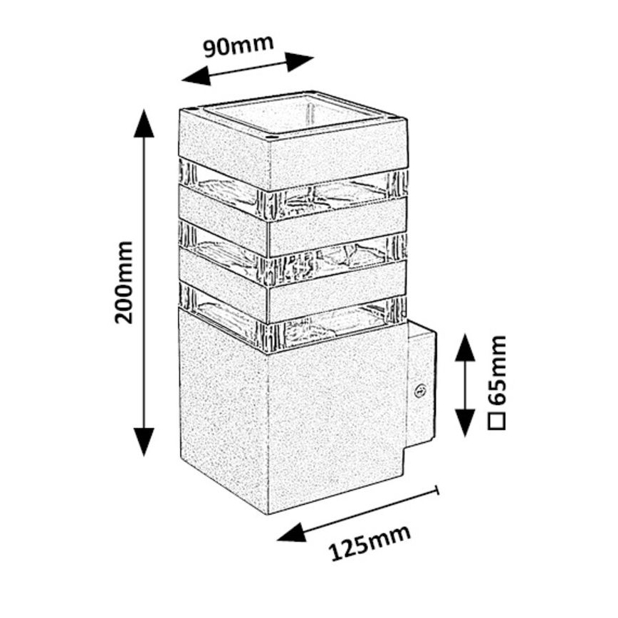 Rabalux - Εξωτερικό επιτοίχιο φωτιστικό 1xE27/12W/230V IP44
