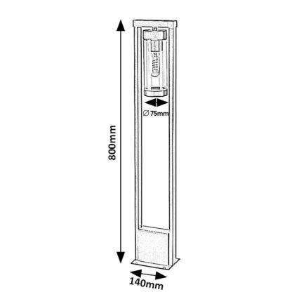 Rabalux - Λάμπα εξωτερικού χώρου 1xE27/12W/230V IP44