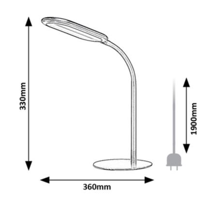 Rabalux - Επιτραπέζια λάμπα αφής dimming LED LED/10W/230V 3000-6000K γκρι