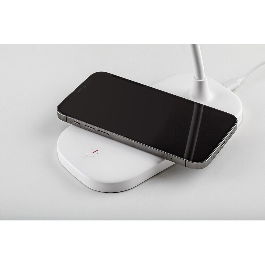 Rabalux - Ρυθμιζόμενο LED επιτραπέζιο φωτιστικό αφής με ασύρματη φόρτιση LED/5W/5V 2700-6000K λευκό