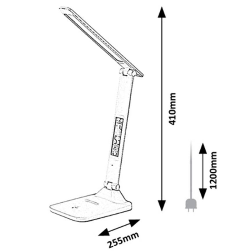 Rabalux - Επιτραπέζιο φωτιστικό LED Dimmable με οθόνη	 LED/5W/5V 2600mAh 3000-6000K