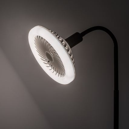 Rabalux - LED επιδαπέδιο φωτιστικό με ρυθμιζόμενη φωτεινότητα και ανεμιστήρα 1xE27/16W/230V 3000-6500K + τηλεχειριστήριο