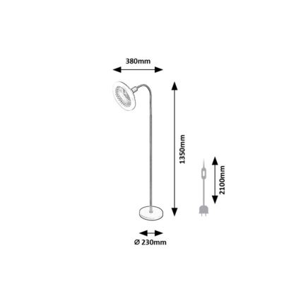 Rabalux - LED επιδαπέδιο φωτιστικό με ρυθμιζόμενη φωτεινότητα και ανεμιστήρα 1xE27/16W/230V 3000-6500K + τηλεχειριστήριο