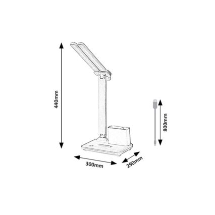 Rabalux - Ρυθμιζόμενη επιτραπέζια λάμπα αφής LED/5W/5V 3000/4000/6500K