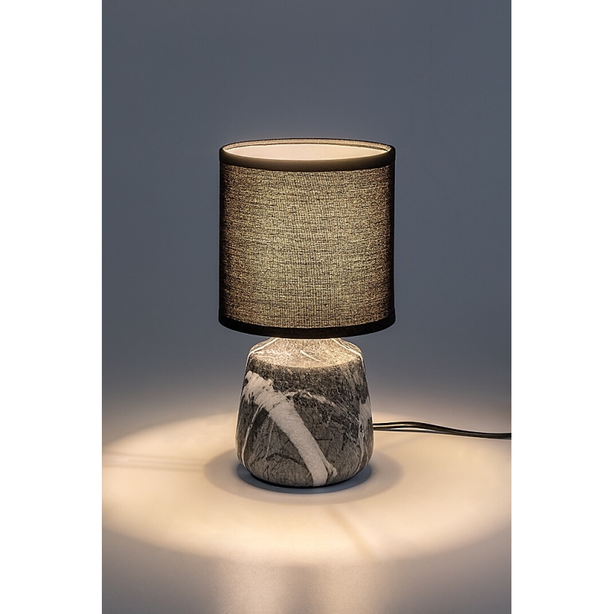 Rabalux - Επιτραπέζιο φωτιστικό 1xE14/40W/230V μαύρο/μαρμάρινο ντεκόρ