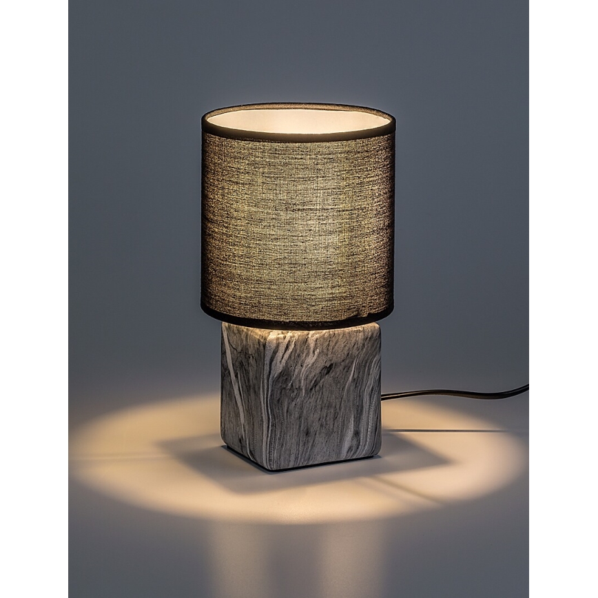 Rabalux - Επιτραπέζιο φωτιστικό 1xE14/40W/230V μαύρο/μαρμάρινο ντεκόρ