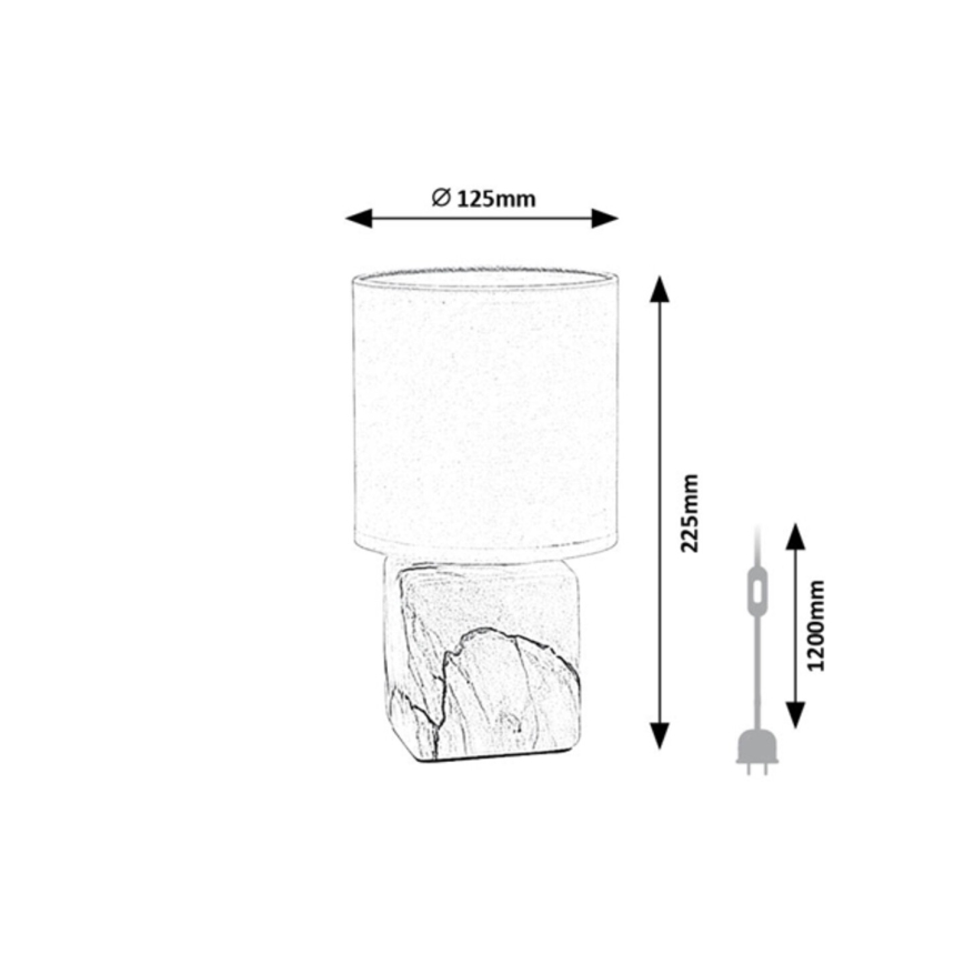 Rabalux - Επιτραπέζιο φωτιστικό 1xE14/40W/230V λευκό/σχέδιο μαρμάρου