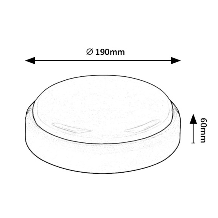 Rabalux - Φωτιστικό οροφής εξωτερικού χώρου LED LED/15W/230V IP54 μαύρο