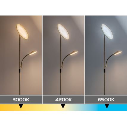 Rabalux - LED ρυθμιζόμενο φωτιστικό δαπέδου LED/23W/230V 3000/4200/6500 μπεζ