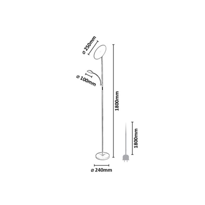 Rabalux - LED ρυθμιζόμενο φωτιστικό δαπέδου LED/23W/230V 3000/4200/6500 μπεζ