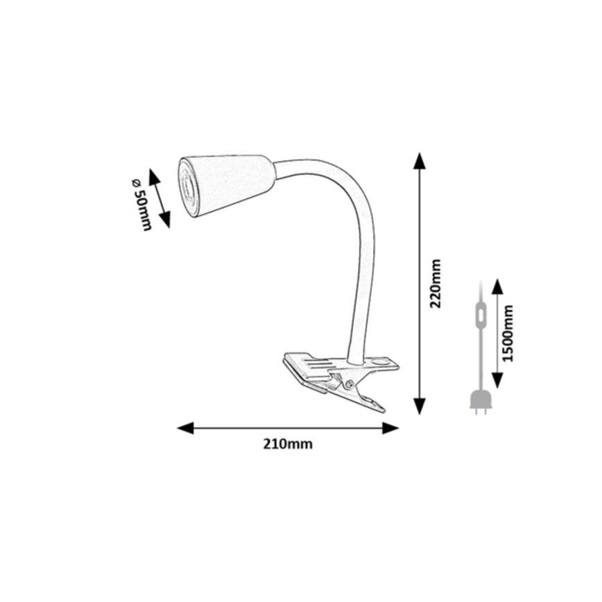 Rabalux - Επιτραπέζιο φωτιστικό με κλιπ 1xGU10/7W/230V πορτοκαλί