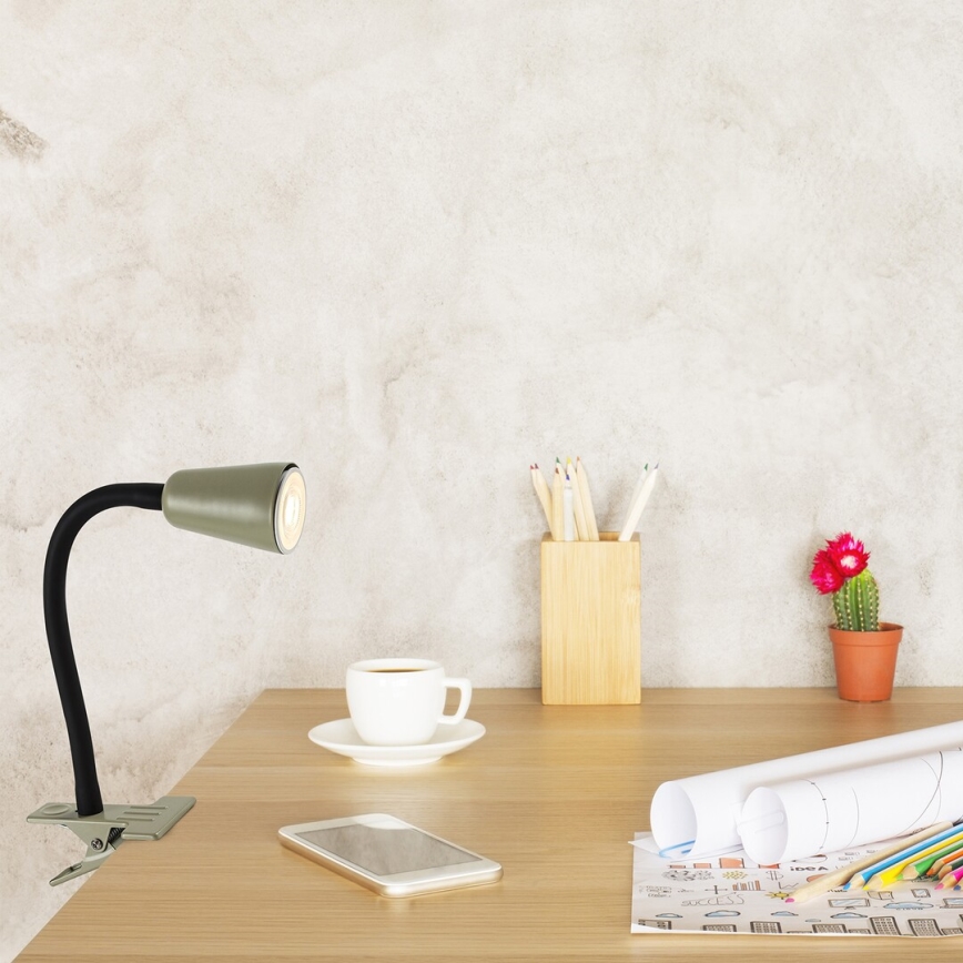 Rabalux - Επιτραπέζιο φωτιστικό με κλιπ 1xGU10/7W/230V χακί
