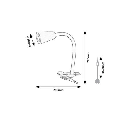 Rabalux - Επιτραπέζιο φωτιστικό με κλιπ 1xGU10/7W/230V χακί