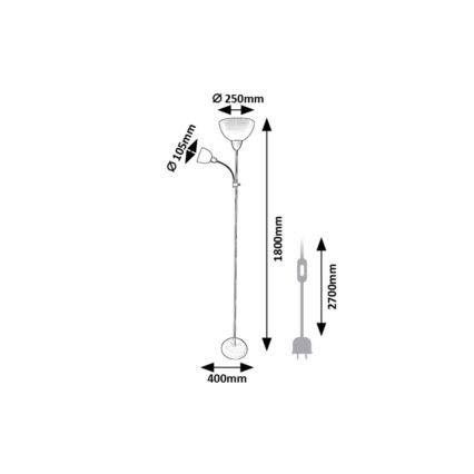 Rabalux - Επιδαπέδιο φωτιστικό με 1xE27 (60W/230V) + 1xE14 (25W), πράσινο