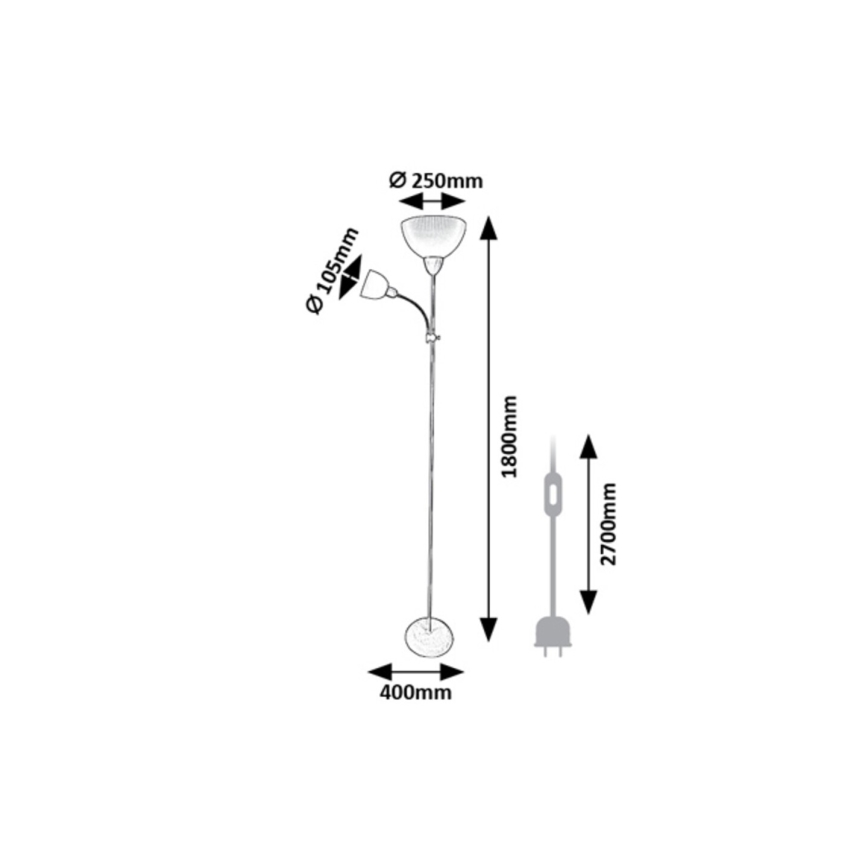 Rabalux - Επιδαπέδιο φωτιστικό με 1xE27 (60W/230V) + 1xE14 (25W), πράσινο