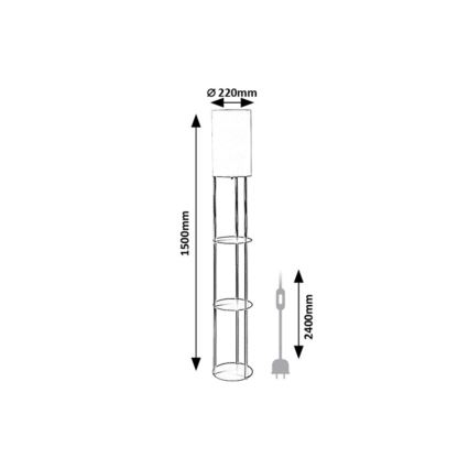 Rabalux - Φωτιστικό δαπέδου με ράφια 1xE27/40W/230V μπεζ