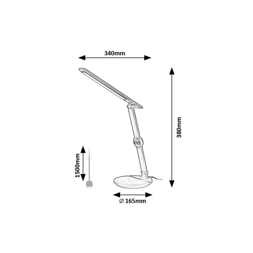 Rabalux - Επιτραπέζια λάμπα αφής dimming LED με ένα display LED/9W/230V 3000/4000/6500K