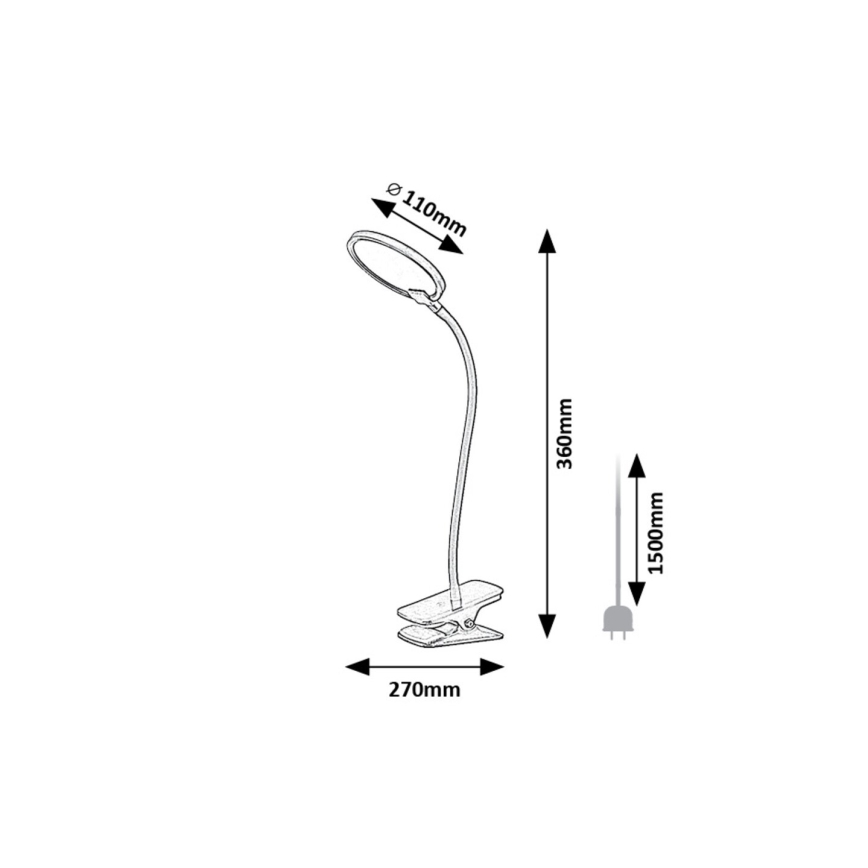 Rabalux - Επιτραπέζια λάμπα dimming LED με κλιπ LED/7W/230V 3000K