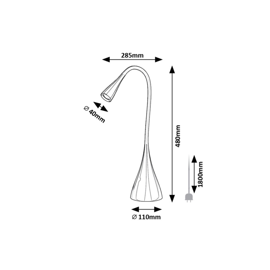 Rabalux - Επιτραπέζια λάμπα αφής dimming LED LED/4W/230V 3000K μαύρο
