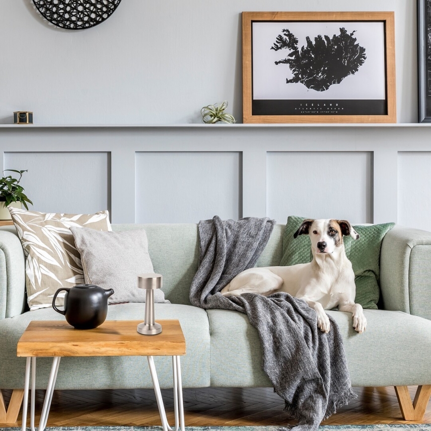 Rabalux - Επαναφορτιζόμενος επιτραπέζιος φωτιστικό LED αφής LED/2,7W/5V 1200mAh 3000/4000/6000K ματ χρώμιο