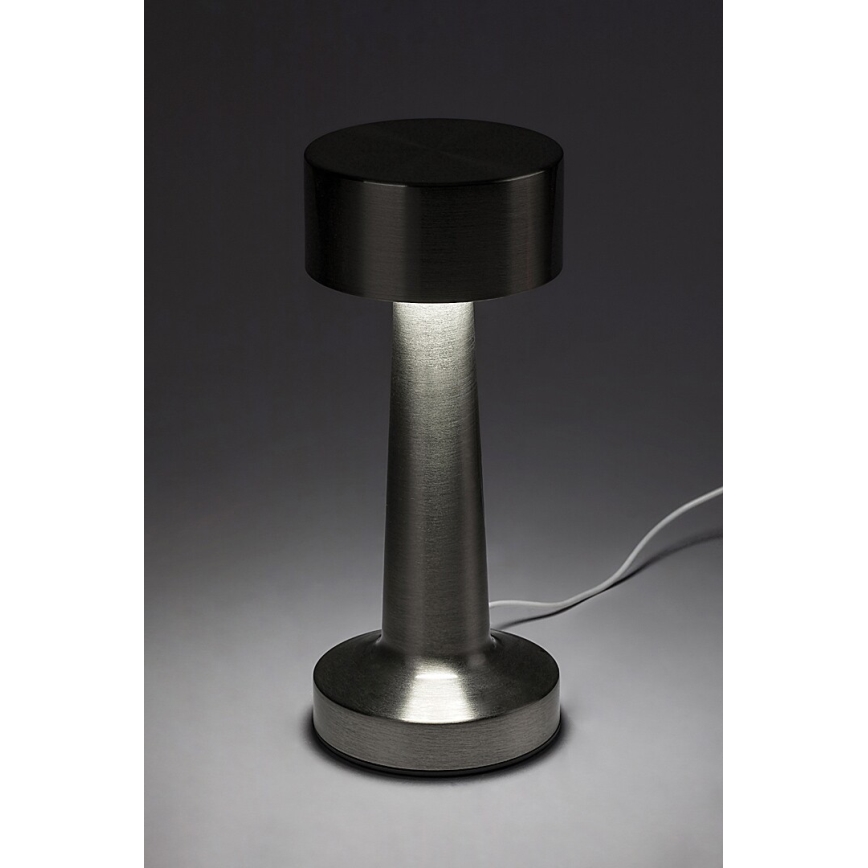 Rabalux - Επαναφορτιζόμενος επιτραπέζιος φωτιστικό LED αφής LED/2,7W/5V 1200mAh 3000/4000/6000K ματ χρώμιο