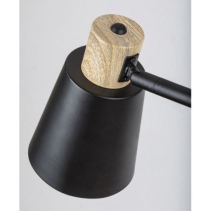 Rabalux - Επιδαπέδια λάμπα με ράφι 1xE27/40W/230V μαύρο