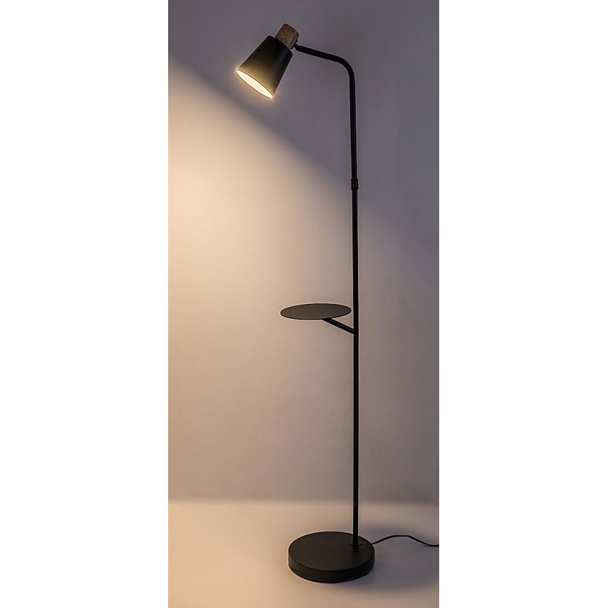 Rabalux - Επιδαπέδια λάμπα με ράφι 1xE27/40W/230V μαύρο