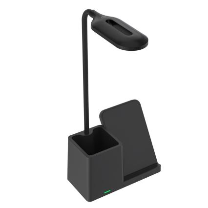 Rabalux - LED Dimmable επιτραπέζιο φωτιστικό με ασύρματη φόρτιση QI LED/4W/5V 3000/4000/6500K μαύρο