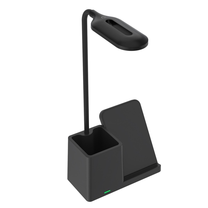 Rabalux - LED Dimmable επιτραπέζιο φωτιστικό με ασύρματη φόρτιση QI LED/4W/5V 3000/4000/6500K μαύρο