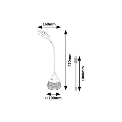 Rabalux - LED RGB Eπιτραπέζιο φωτιστικό  LED/4W/230V λευκό