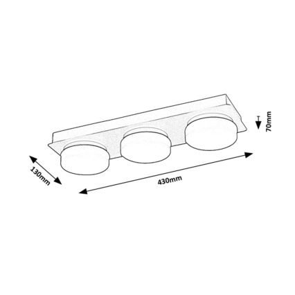 Rabalux - LED Οροφωτιστικό Μπάνιου 3xLED/6W/230V IP44 μαύρο
