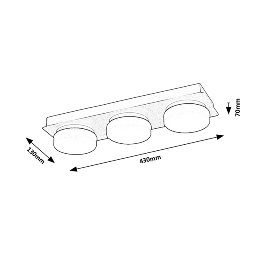 Rabalux - LED Οροφωτιστικό Μπάνιου 3xLED/6W/230V IP44 μαύρο