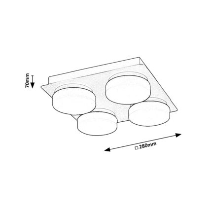 Rabalux - Φωτιστικό οροφής μπάνιου LED 4xLED/5,2W/230V IP44 μαύρο