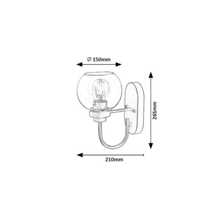 Rabalux - Φωτιστικό τοίχου 1xE27/15W/230V IP44