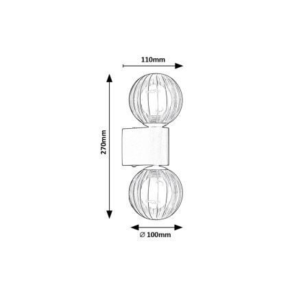 Rabalux - Επιτοίχιο φωτιστικό μπάνιου 2xG9/3,5W/230V IP44 μαύρο