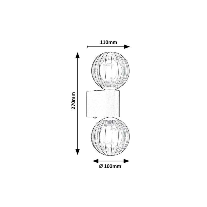 Rabalux - Επιτοίχιο φωτιστικό μπάνιου 2xG9/3,5W/230V IP44 μαύρο
