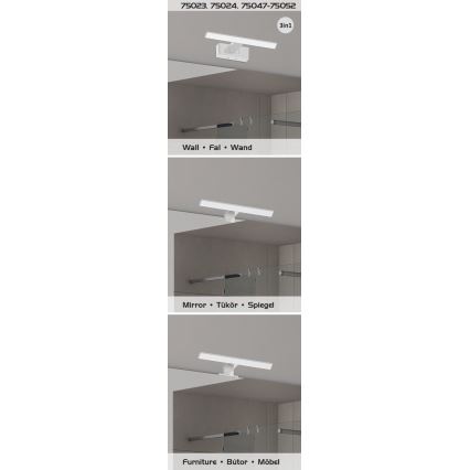 Rabalux - LED φωτιστικό για καθρέφτη μπάνιου LED/6W/230V IP44 30 cm γυαλιστερό χρώμιο