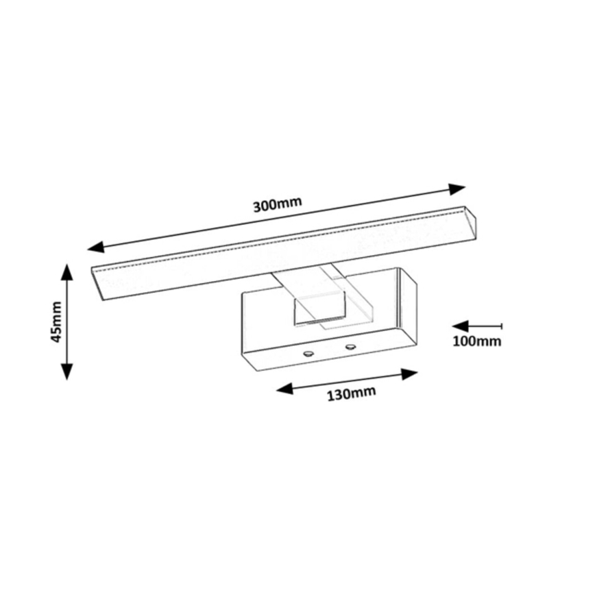 Rabalux - Φωτισμός καθρέφτη μπάνιου LED/6W/230V IP44 30 cm μαύρο