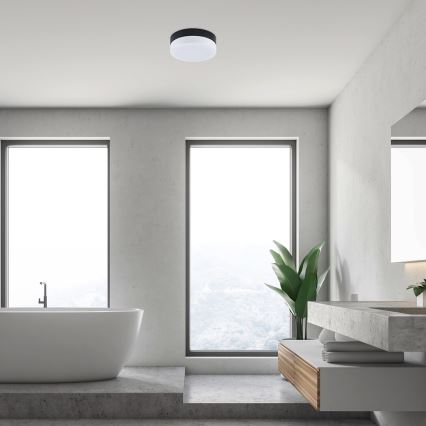 Rabalux - Φωτιστικό οροφής μπάνιου LED LED/18W/230V IP44 4000K διάμετρος 28 cm μαύρο
