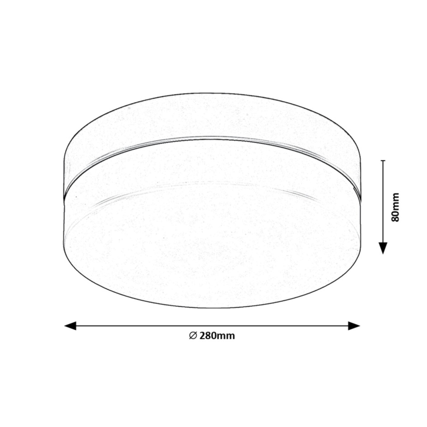 Rabalux - Φωτιστικό οροφής μπάνιου LED LED/18W/230V IP44 4000K διάμετρος 28 cm μαύρο
