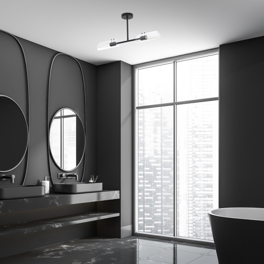 Rabalux -  Κρεμαστό φωτιστικό οροφής 2xE14/12W/230V IP44 μαύρο