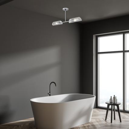 Rabalux - Κρεμαστό φωτιιστικό οροφής μπάνιου 2xE14/12W/230V IP44 γυαλιστερό χρώμιο