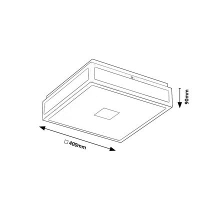 Rabalux - Φωτιστικό οροφής μπάνιου LED LED/24W/230V IP44 4000K 40x40 cm μαύρο