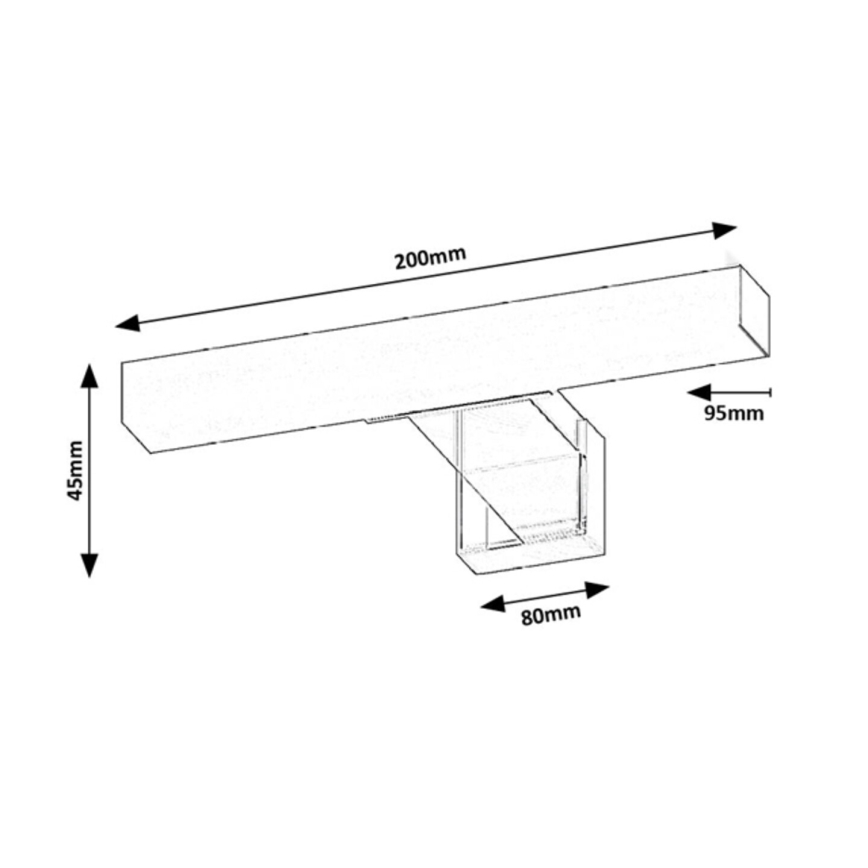 Rabalux - LED φωτισμός καθρέφτη μπάνιου LED/4W/230V IP44 20 cm μαύρο