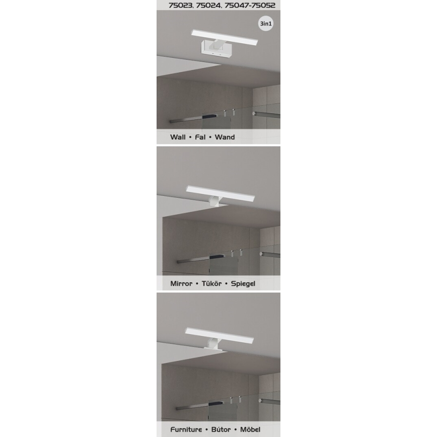 Rabalux - LED φωτισμός καθρέφτη μπάνιου LED/4W/230V IP44 20 cm μαύρο