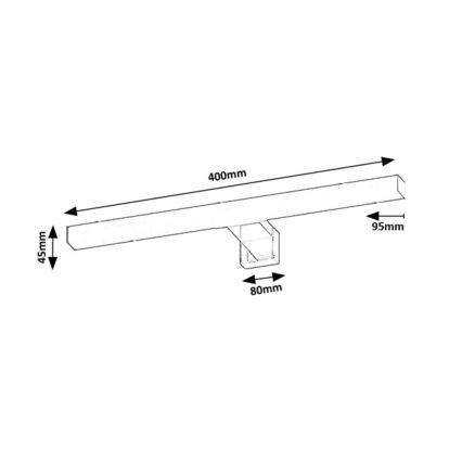 Rabalux - LED φωτισμός καθρέφτη μπάνιου LED/6W/230V IP44 40 cm μαύρος