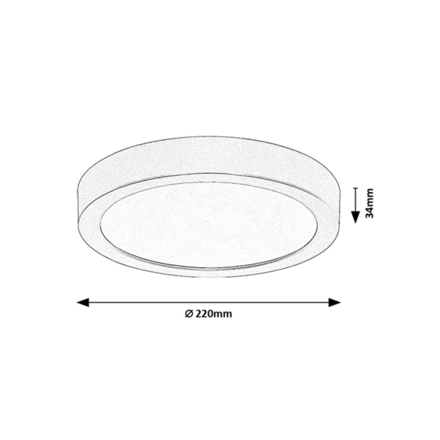 Rabalux - Φωτιστικό οροφής μπάνιου LED/24W/230V Ø 22 cm IP44 λευκό