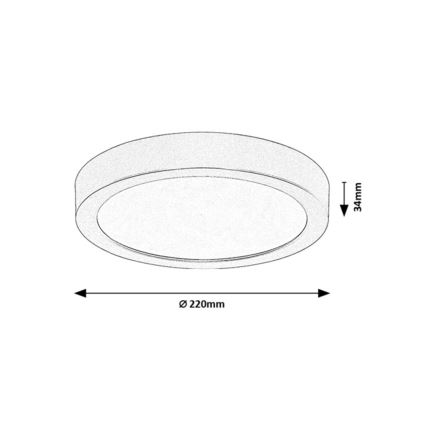 Rabalux - LED Φωτιστικό οροφής μπάνιου LED/24W/230V Ø 22 cm IP44 μαύρο