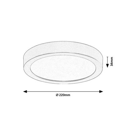 Rabalux - LED φωτιστικό οροφής για μπάνιο LED/24W/230V διάμ. 22 εκ. IP44 χρυσό